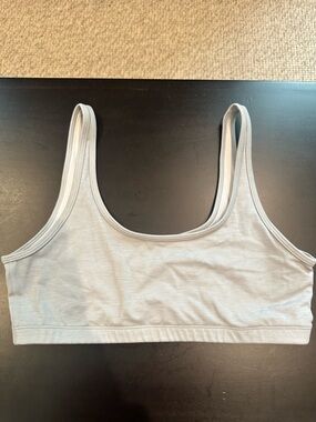 Aritzia light Gray Scoop Neck active bra